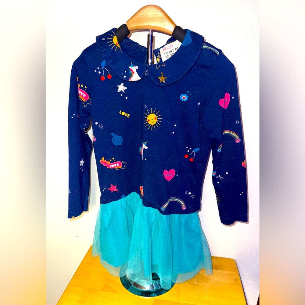 Mim-Pi Unicorn dress with tulle skirt, size 6